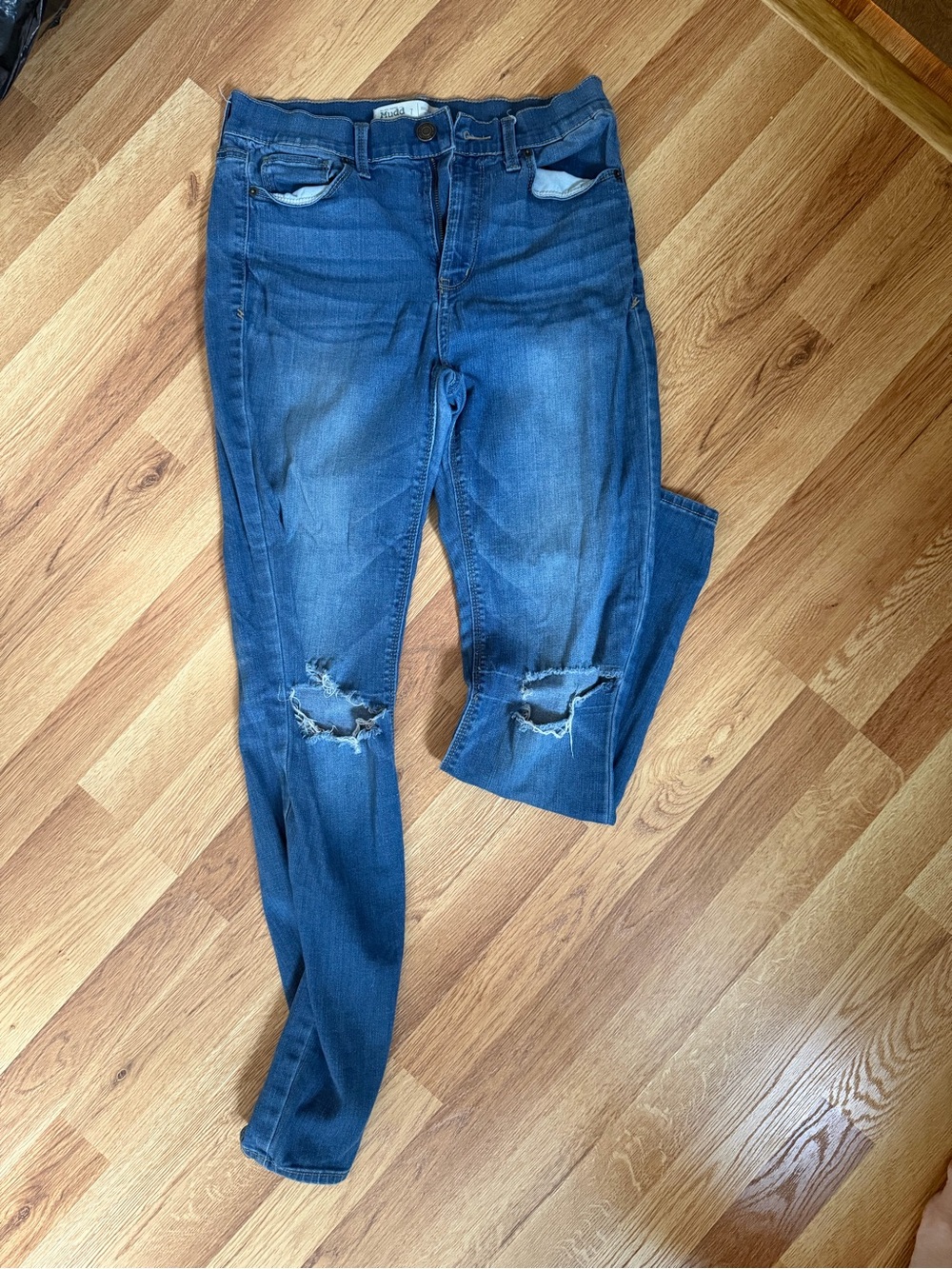 Mudd Women's Blue Ripped Skinny Jeans